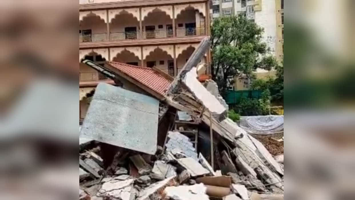 Three-storey building collapses in Georgetown due to rain and waterlogging; no casualties.