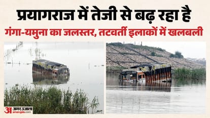 प्रयागराज में बाढ़ का खतरा।