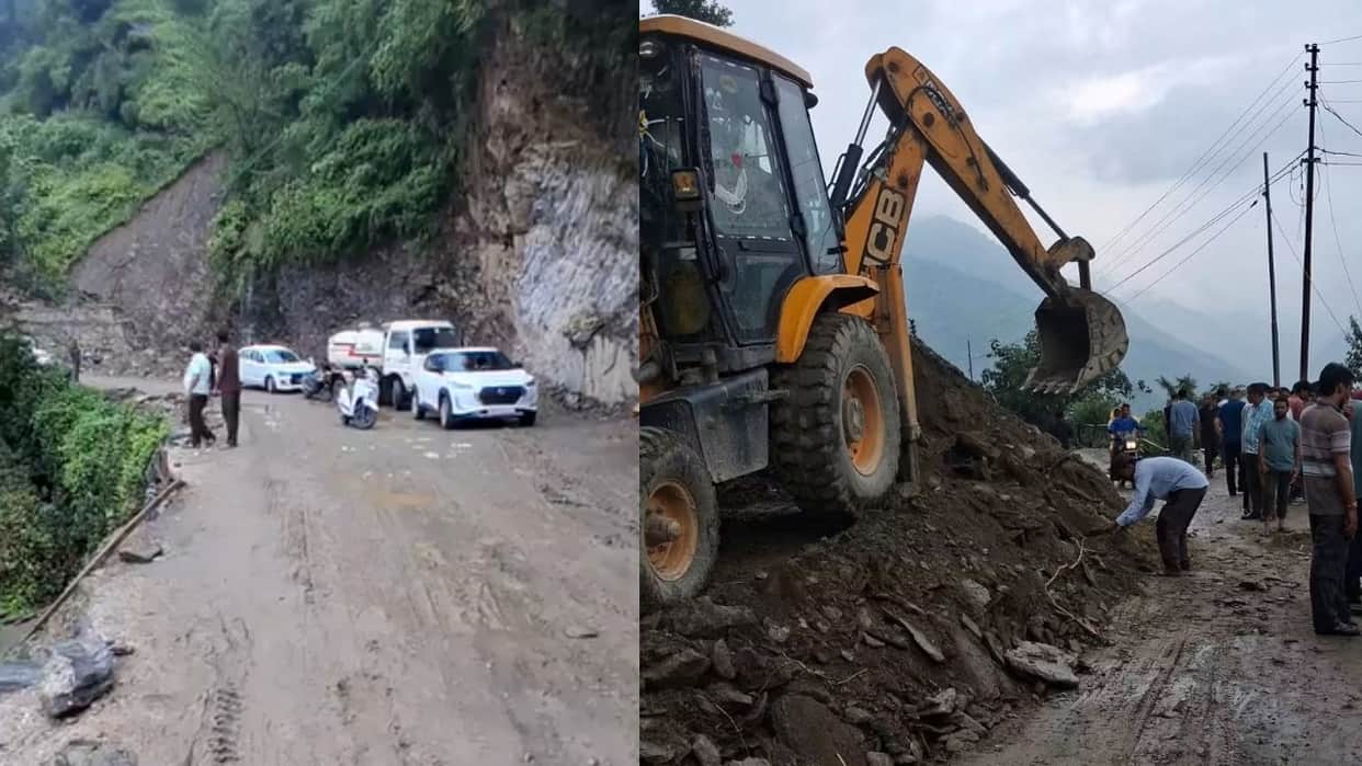 Rudraprayag Accident Dumper Accident on Guptkashi Lamgoundi Motor Road Driver Injured