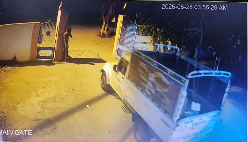 Major theft at excise warehouse thieves flee with 50 cases of seized liquor incident captured on CCTV
