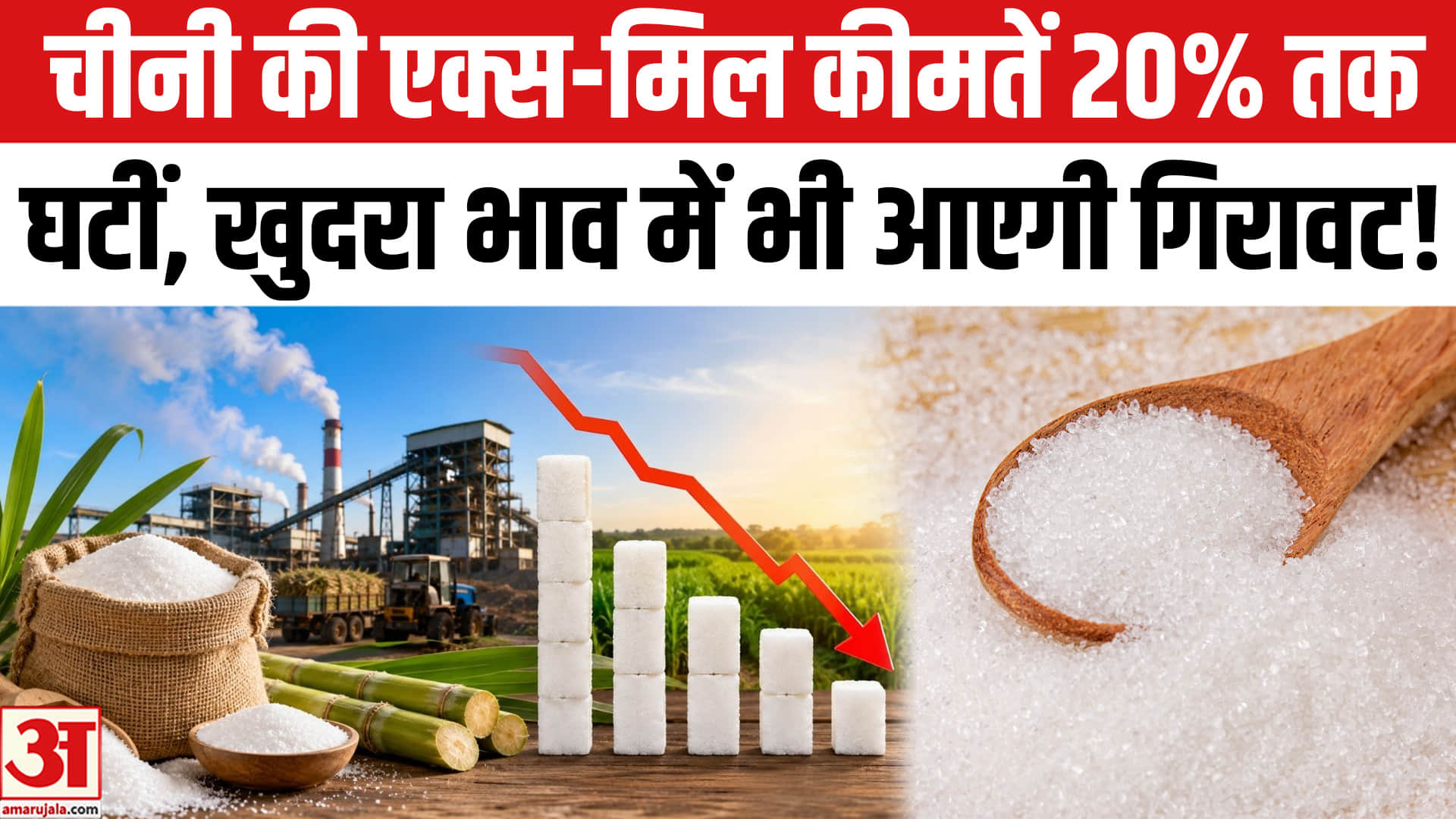 चीनी की बढ़ती कीमतों पर सरकार एक्शन, एक्स-मिल कीमतों में करीब 20 फीसदी गिरावट