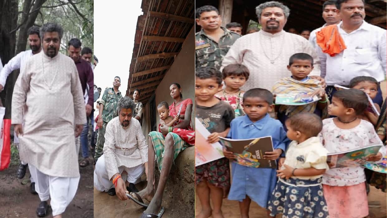 Premsai Maharaj meets Naxal violence victims in sukma CG