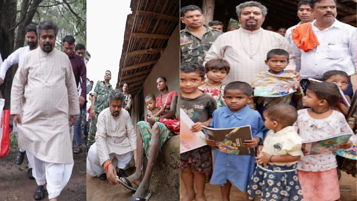 Premsai Maharaj meets Naxal violence victims in sukma CG