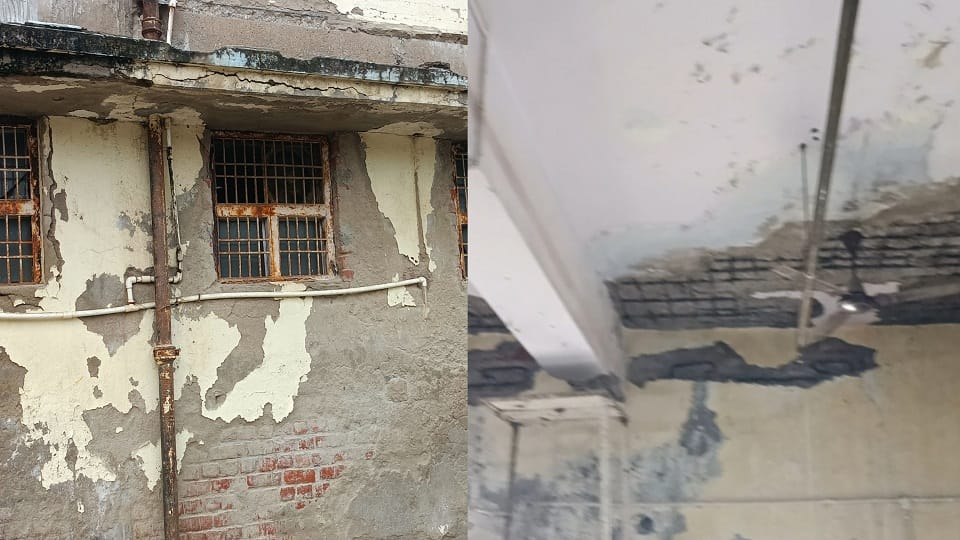 एसएन मेडिकल काॅलेज में जर्जर भवन।