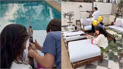 Saif Ali Khan Kids Ibrahim Ali Khan and sara Sunday Target Practice shares Photos On social Media