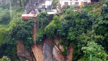 Rain wreaks havoc in Mussoorie Landslides at three locations homes threatened by crumbling hillsides