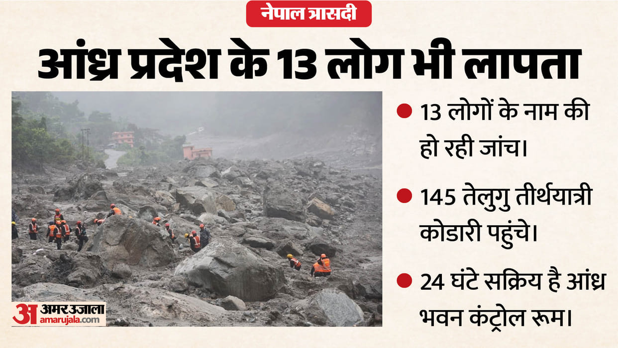 nepal flash floods andhra pradesh pilgrims missing kodari