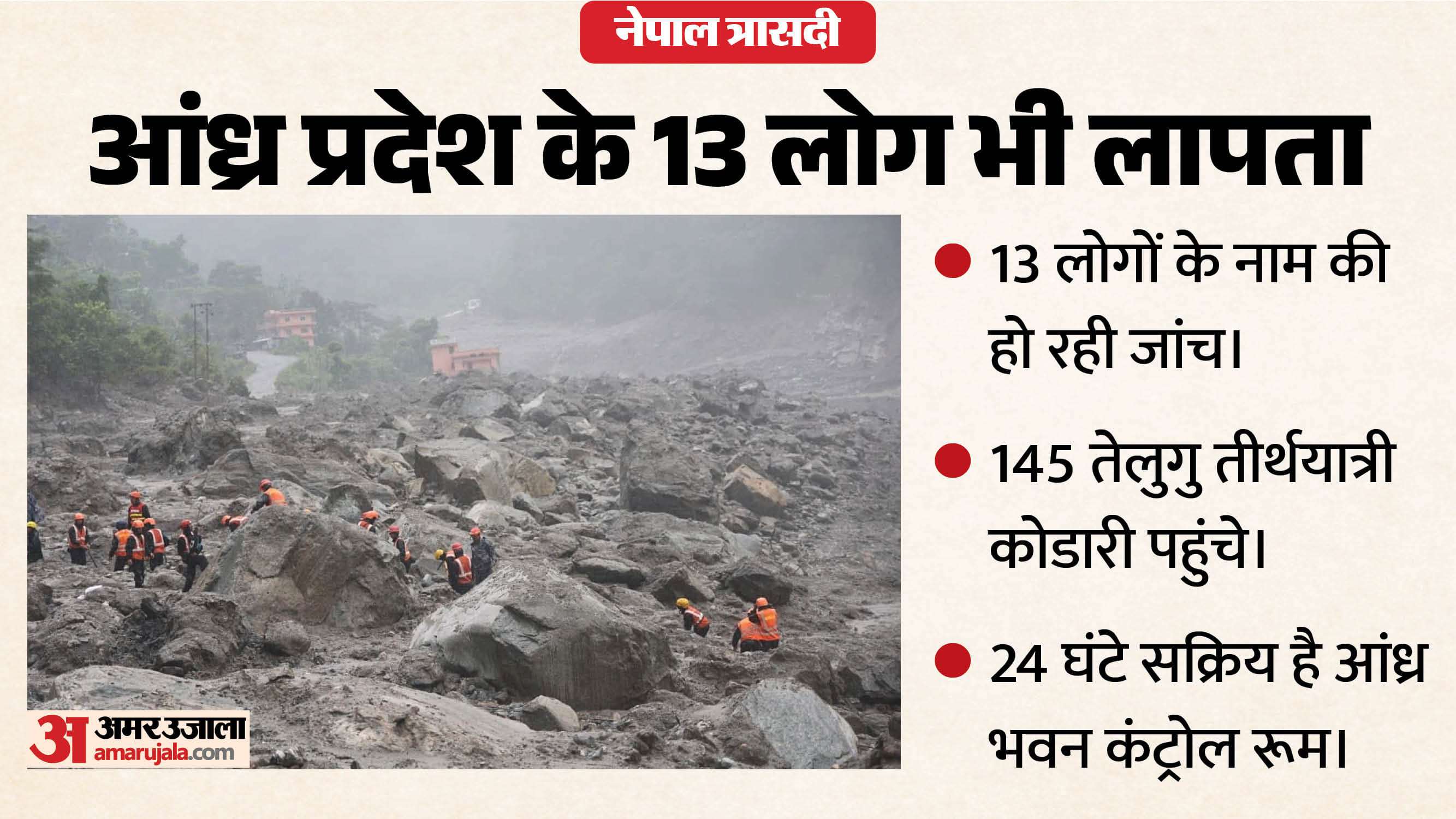 नेपाल त्रासदी में आंध्र प्रदेश के 13 लोग भी लापता