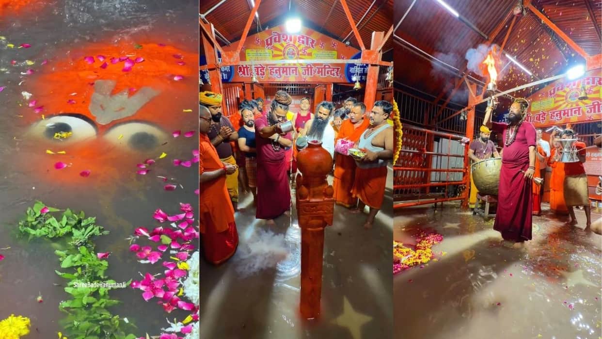Mother Ganga bathed idol of Bade Hanumanji In Prayagraj