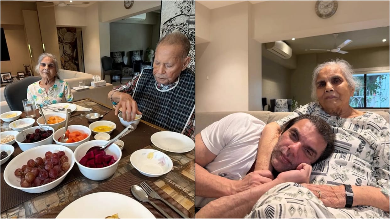 Sohail Khan Enjoy Blissed Breakfast With Parents Salim khan and Salma shares photo Of Sunday Meal
