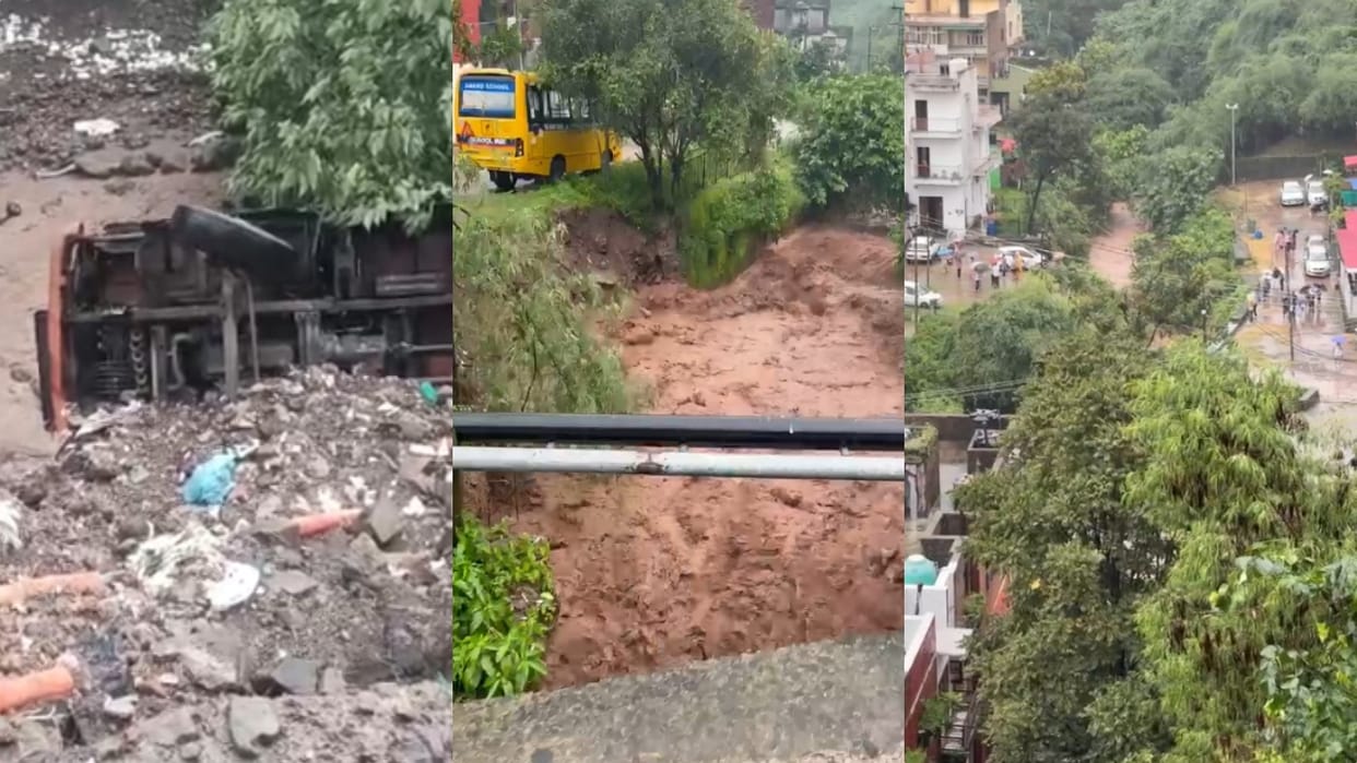 parwanoo heavy rain taksal road closed shimla road one way