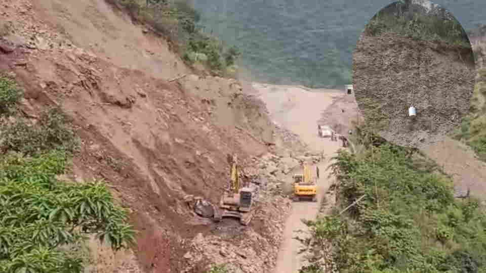 Yamunotri Highway Subsiding road halts connectivity for 27 villages  milk drums transported