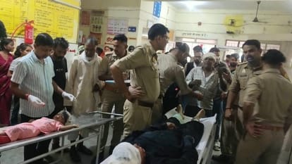 अस्पताल में भर्ती घायल, जानकारी लेती पुलिस।
