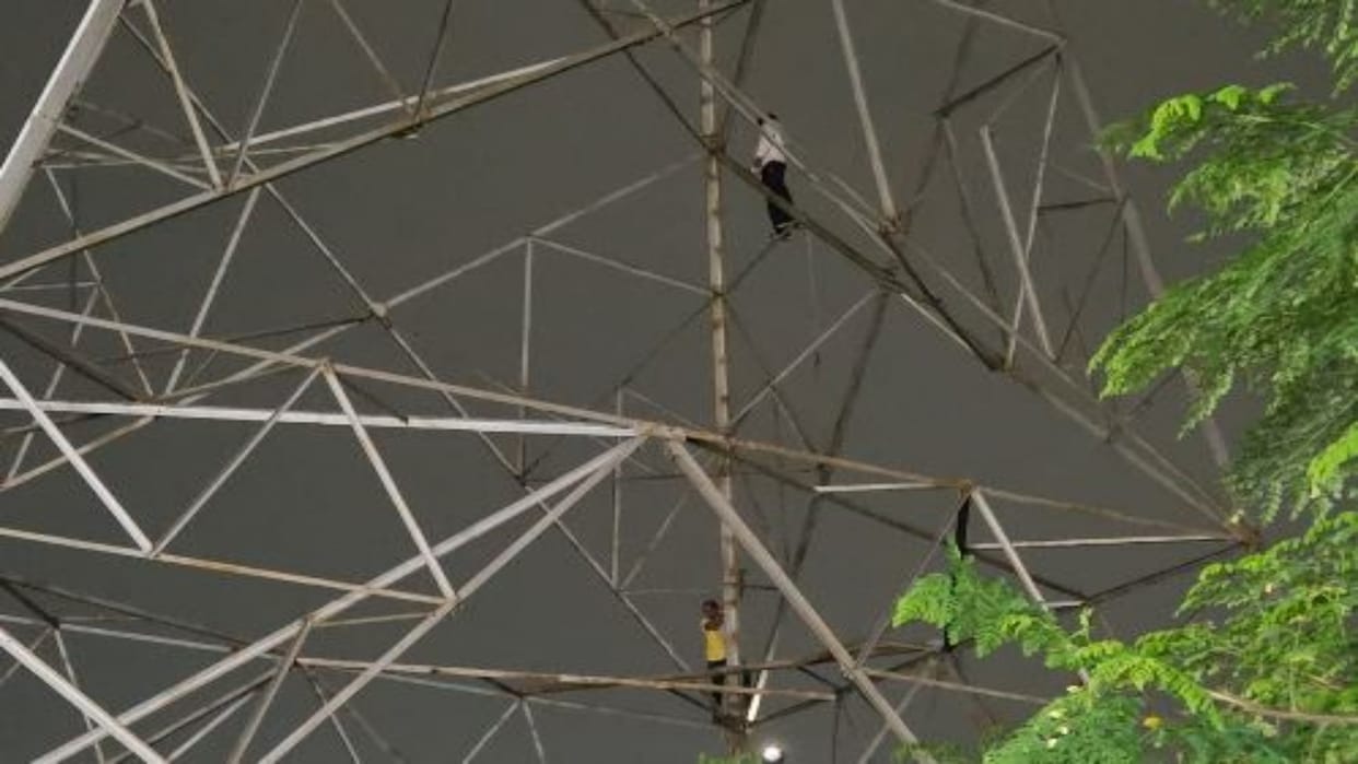 Bilaspur: High-Voltage Drama After Fight with Brother, Youth Climbs Power Tower; Brought Down After Two-Hour E