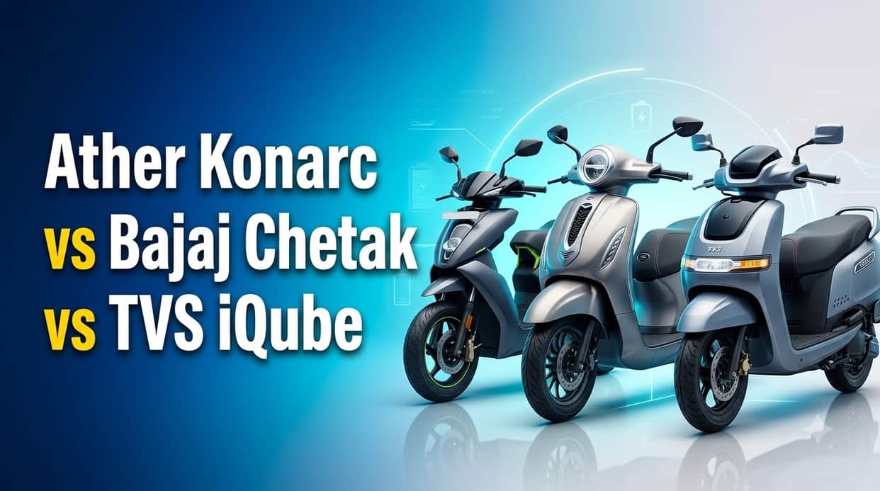 Ather Konarc vs Bajaj Chetak vs TVS iQube: Price, Battery and Driving Range Comparison