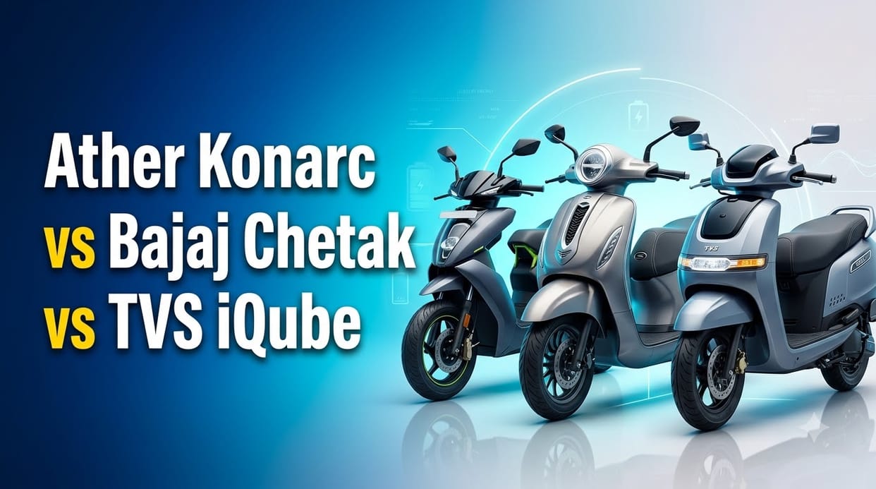 Ather Konarc vs Bajaj Chetak vs TVS iQube: Price, Battery and Driving Range Comparison