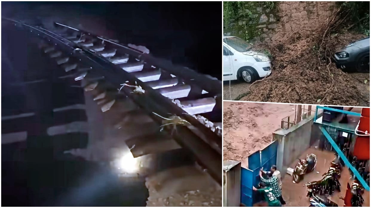 Rain wreaks havoc in Himachal: house collapses, Kalka-Shimla railway track left hanging in mid-air