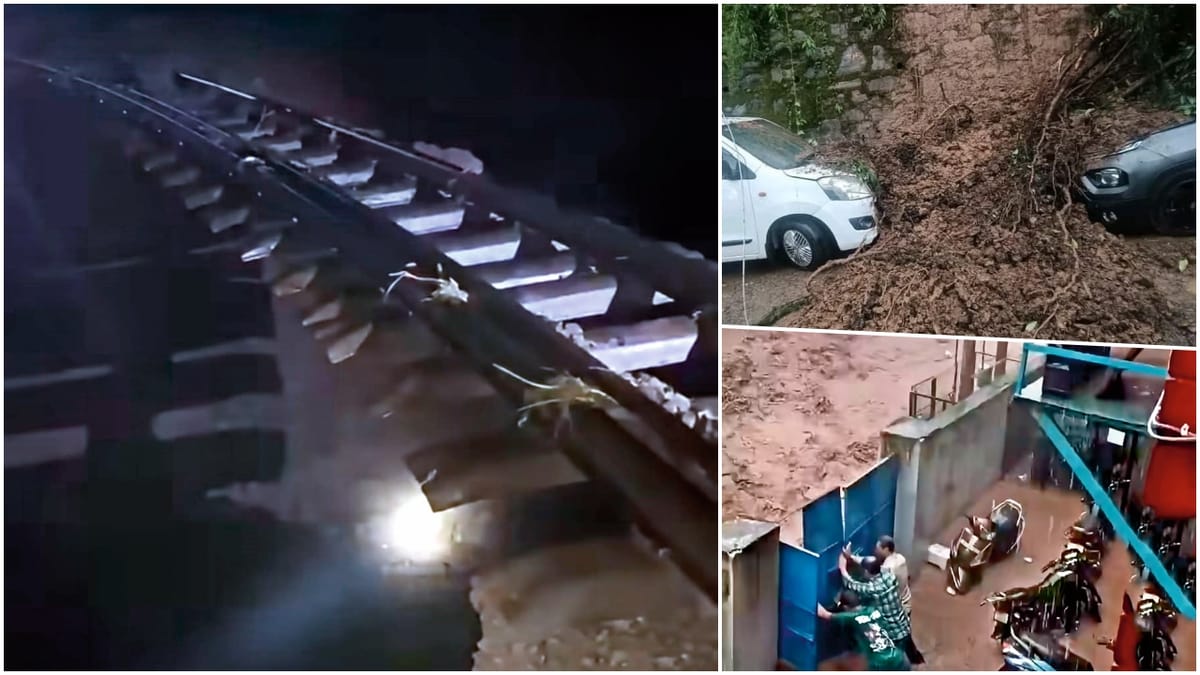 हिमाचल में बारिश का कहर: मकान ढहा, रेलवे ट्रैक हवा में लटका; आज से येलो अलर्ट, भूस्खलन और बाढ़ की चेतावनी