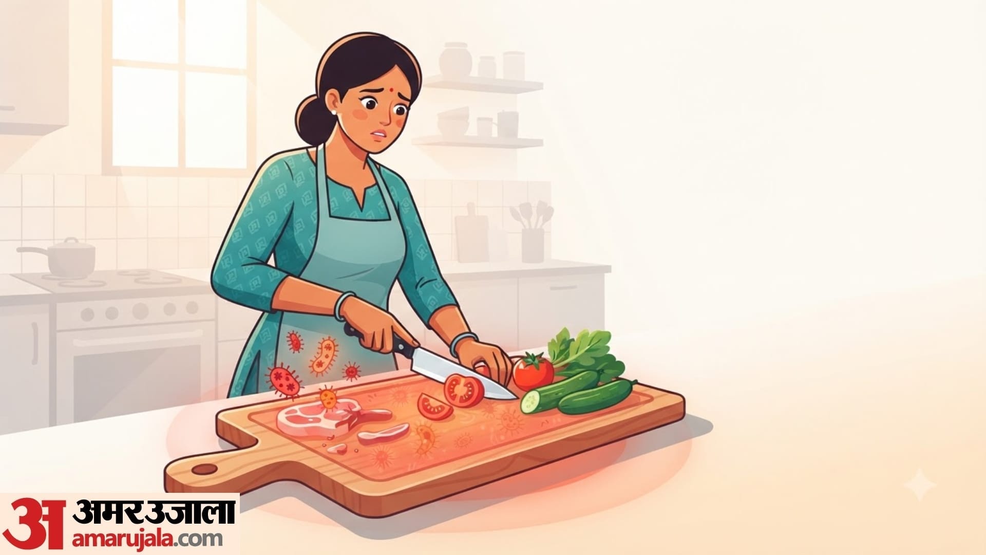 health risk of using dirty chopping board in kitchen in hindi