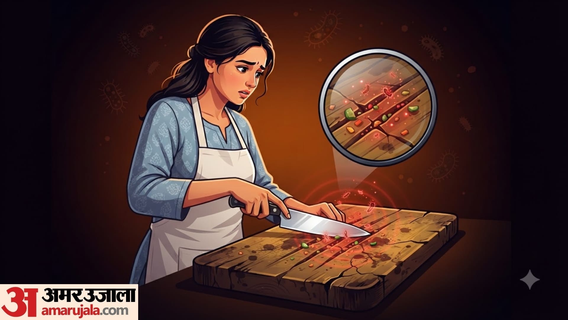 health risk of using dirty chopping board in kitchen in hindi