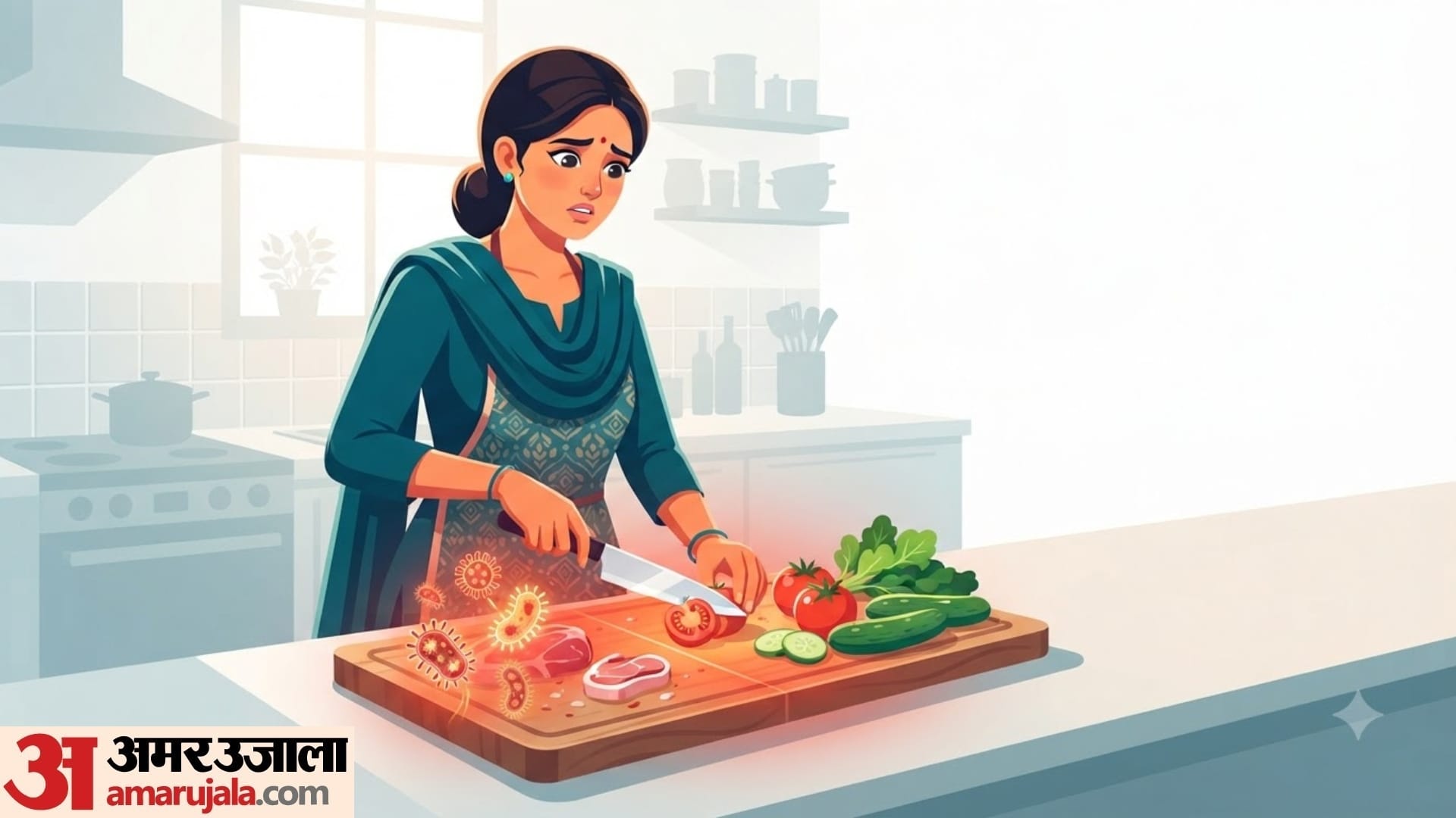 health risk of using dirty chopping board in kitchen in hindi