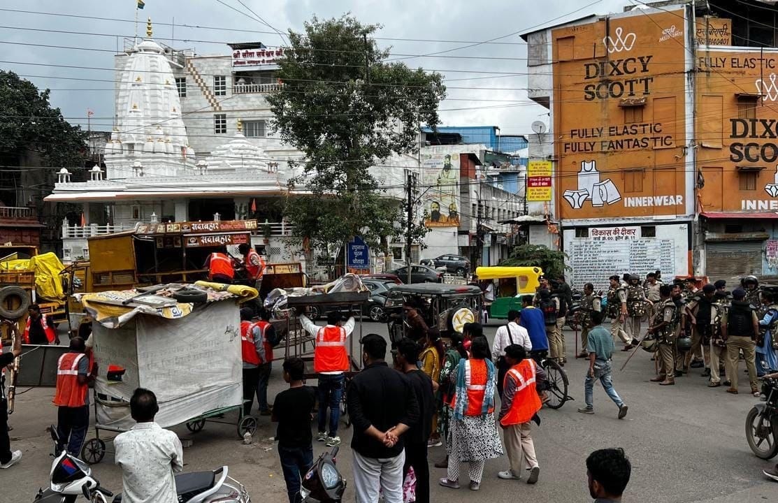 indore-news-ranipura-removal-action-encroachment-drive-jail-road-shopkeepers-protest