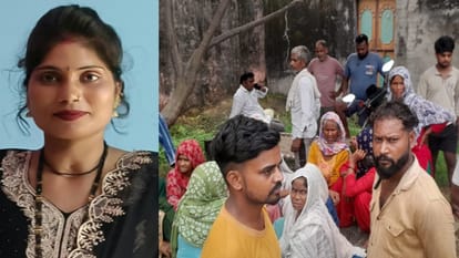 प्रियंका की फाइल फोटो और हरिद्वार से आए परिजन।
