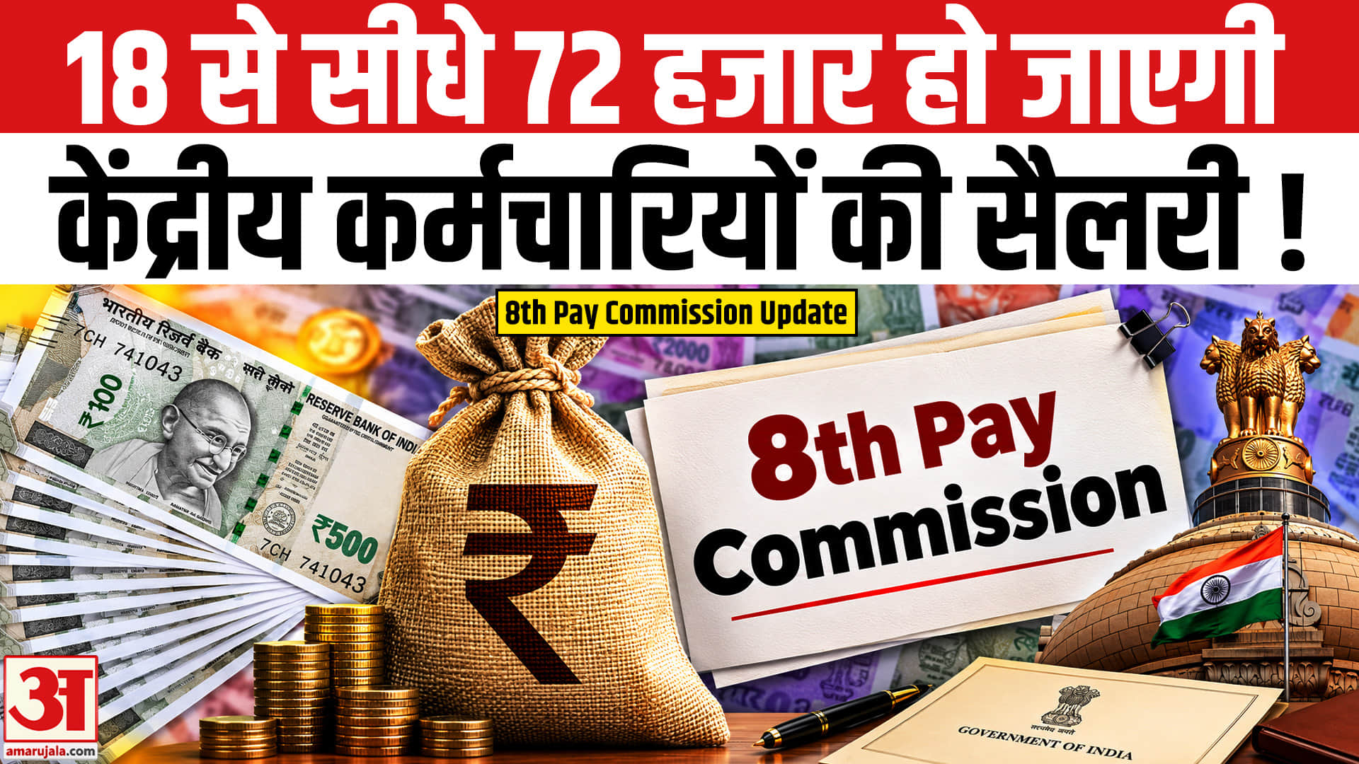 8th Pay Commission Update:18 से 72 हजार हो जाएगी केंद्रीय कर्मचारियों की सैलरी? DA Hike| Salary Hike