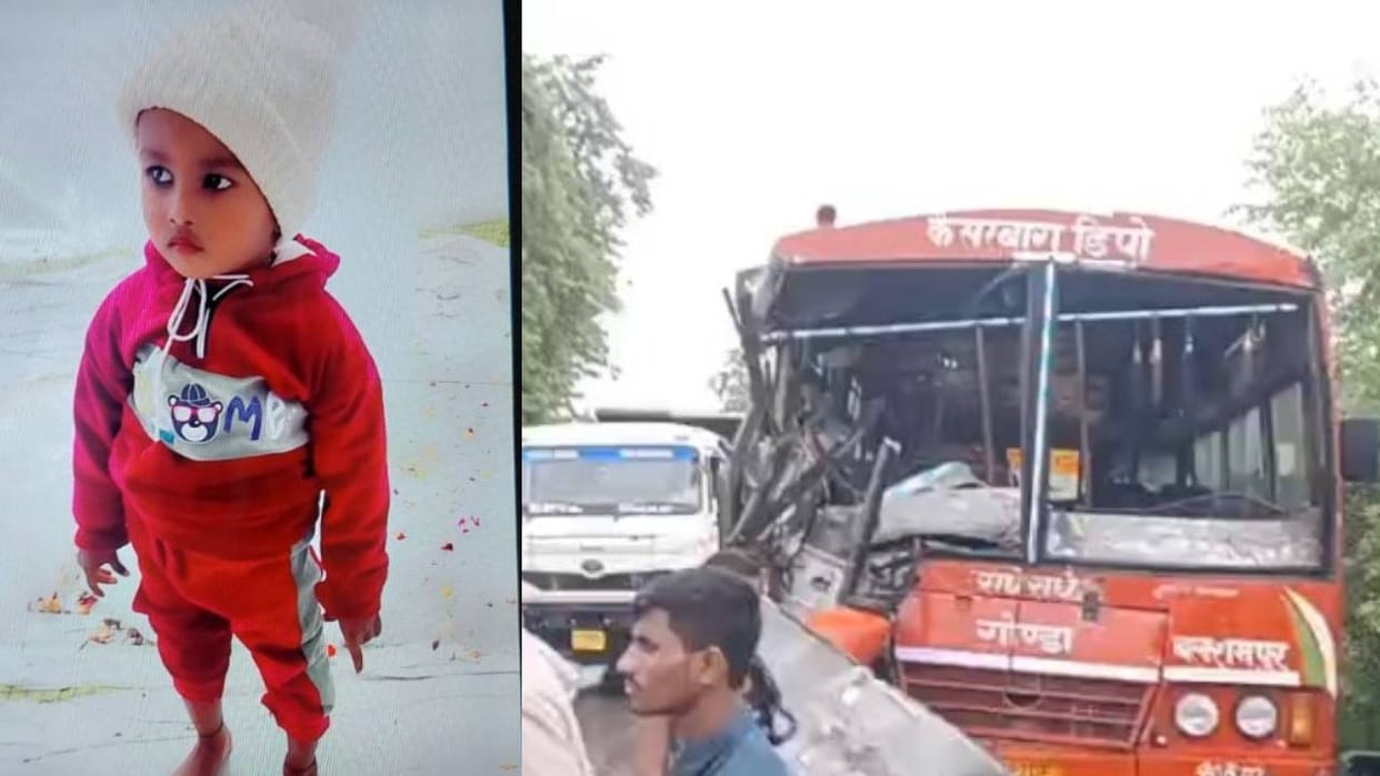Buses collide in Barabanki's Ramnagar; child killed, several critically injured.