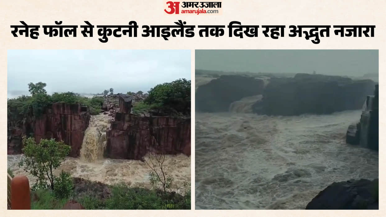 MP Monsoon Tourism Raneh Falls Turns Into a Mini Niagara as Ken River Swells News in Hindi