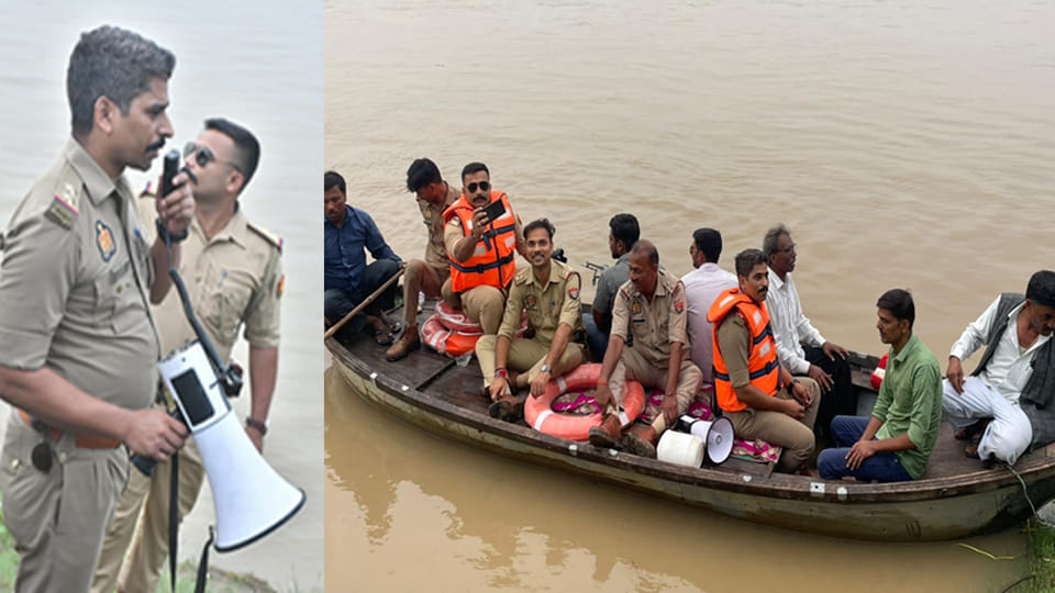 UP: Sajeti police on alert due to continuous rain and the rising water level of the Yamuna River