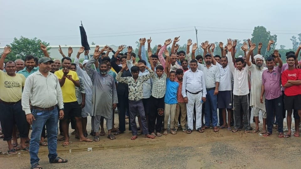 Moradabad: Paths Submerged and Fodder Ruined in Siraswan Gaud; Commuters Create Uproar on Highway
