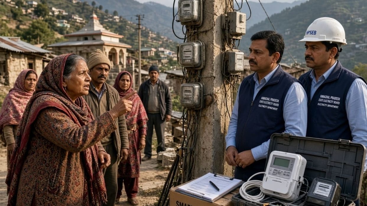 hamirpur smart meter dispute woman slapped je ujhan village