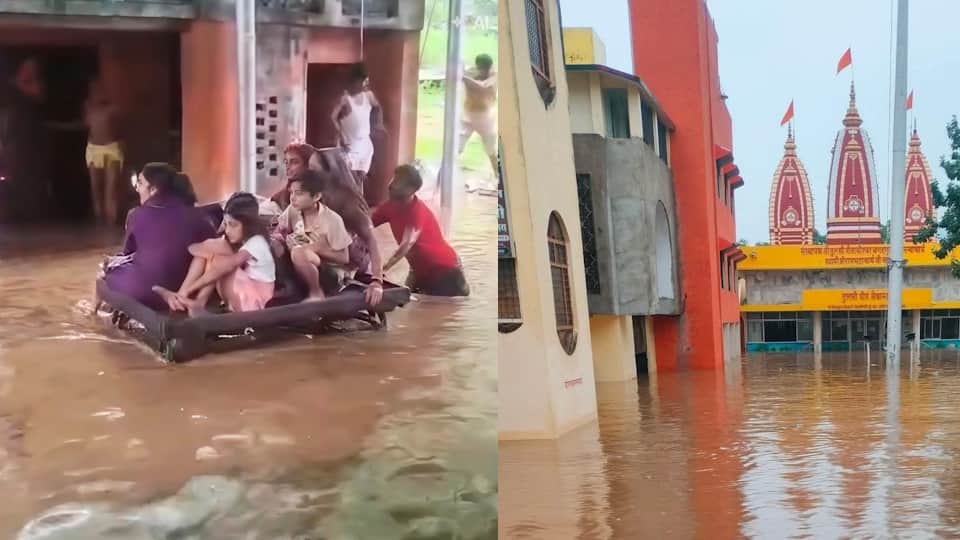 MP News Mandakini River Flood Water Rises 4.5 Metres Above Danger Mark, Ramghat Submerged