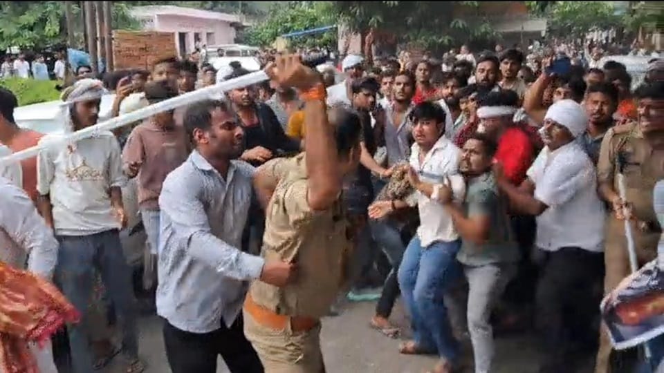 ACP Tried to Stop Him, Inspector Kept Using the Baton! See the Full Etmadpur Protest Clash in Pictures