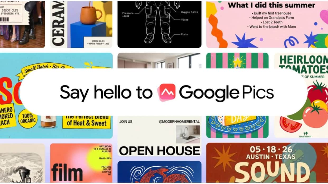 google pics ai tool launch canva adobe alternative workspace