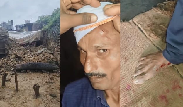 Kanpur Rain wreaks havoc in Bilhaur house collapses leaving four people including child seriously injured