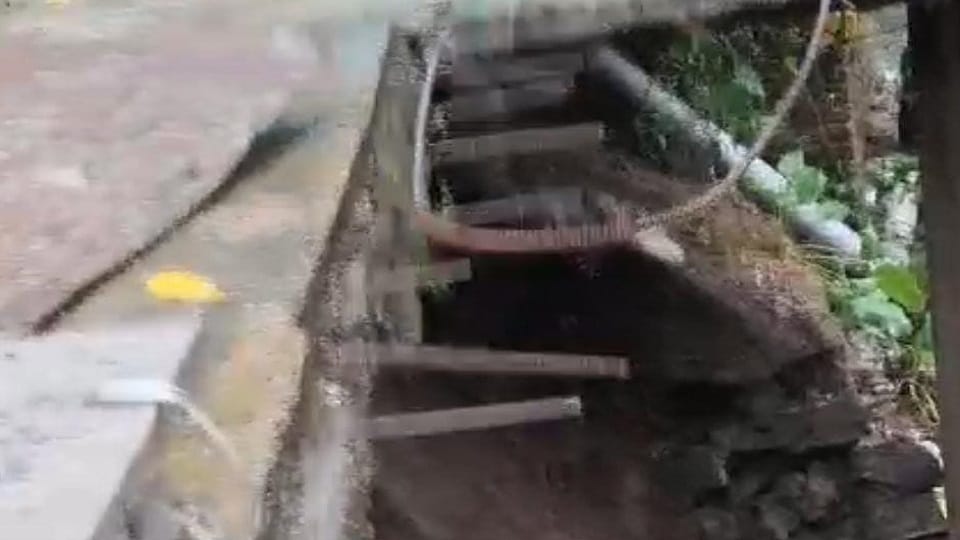 Four families face danger due to landslide in Krishnapur Nainital