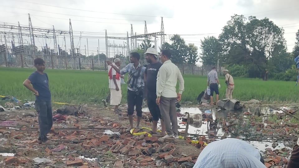 firecracker warehouse blast in Kaushambi Identification made via toes workers mangled remains found in fields