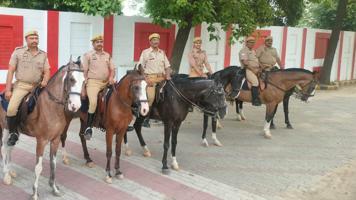 Horse Power in varanasi Royal sentinels deployed for Kashi security they take sand baths