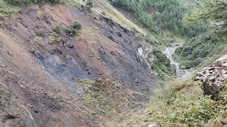 Land erosion in Kailakhan Nainital