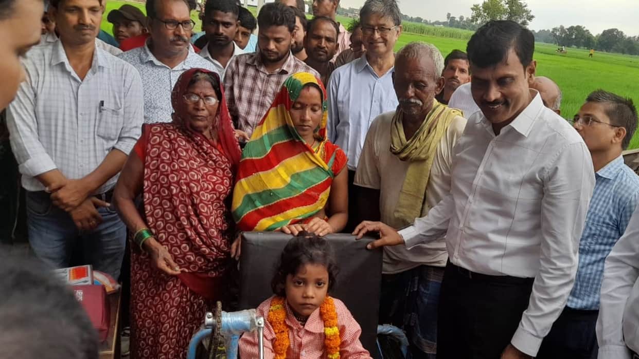 Responding Ragini plea District Magistrate walked kilometer to reach her home provided tricycle books