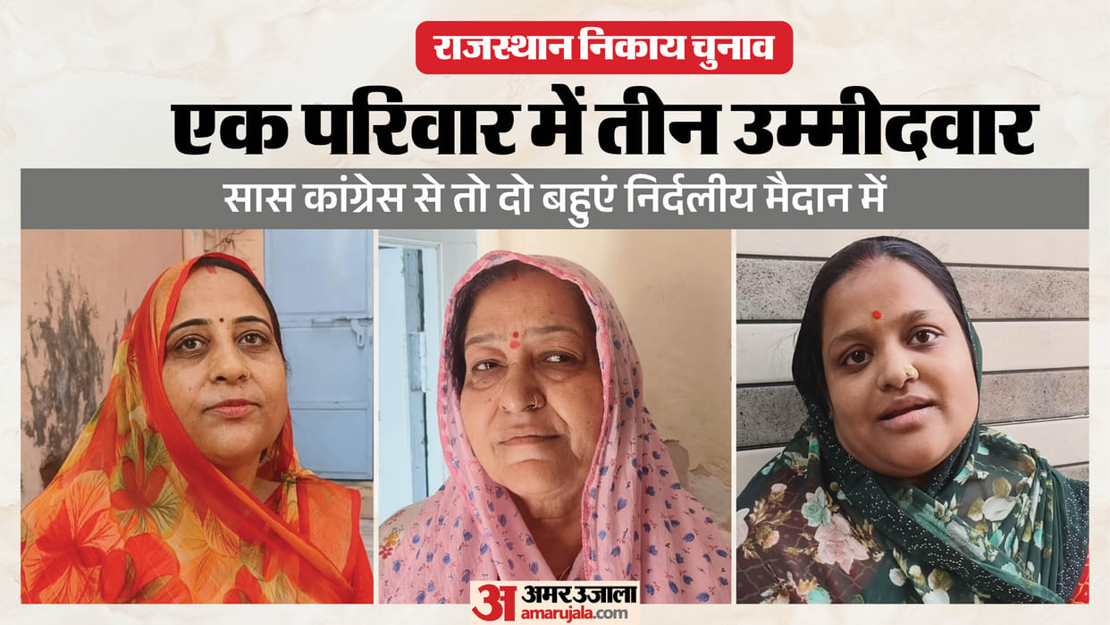 the mother-in-law got a Congress ticket, while the two daughters-in-law contested as independents In Nagaur