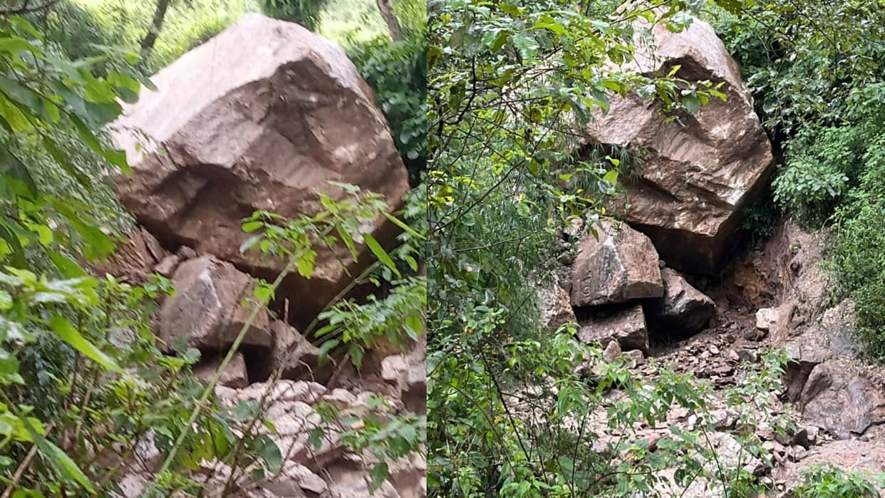Landslide in chamoli Bhadakoti Village Triggers Panic Chamoli-Kund Highway Blocked Uttarakhand news