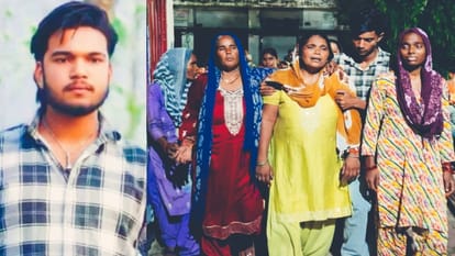 वंश की फाइल फोटो और विलाप करती उसकी मां व बहनें।