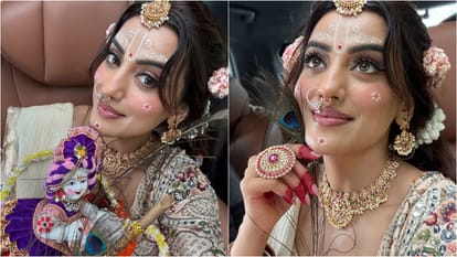 Bhojpuri Actress Akshara singh immersed in the spirit of Lord Krishna ahead of Janmashtami shares Photos