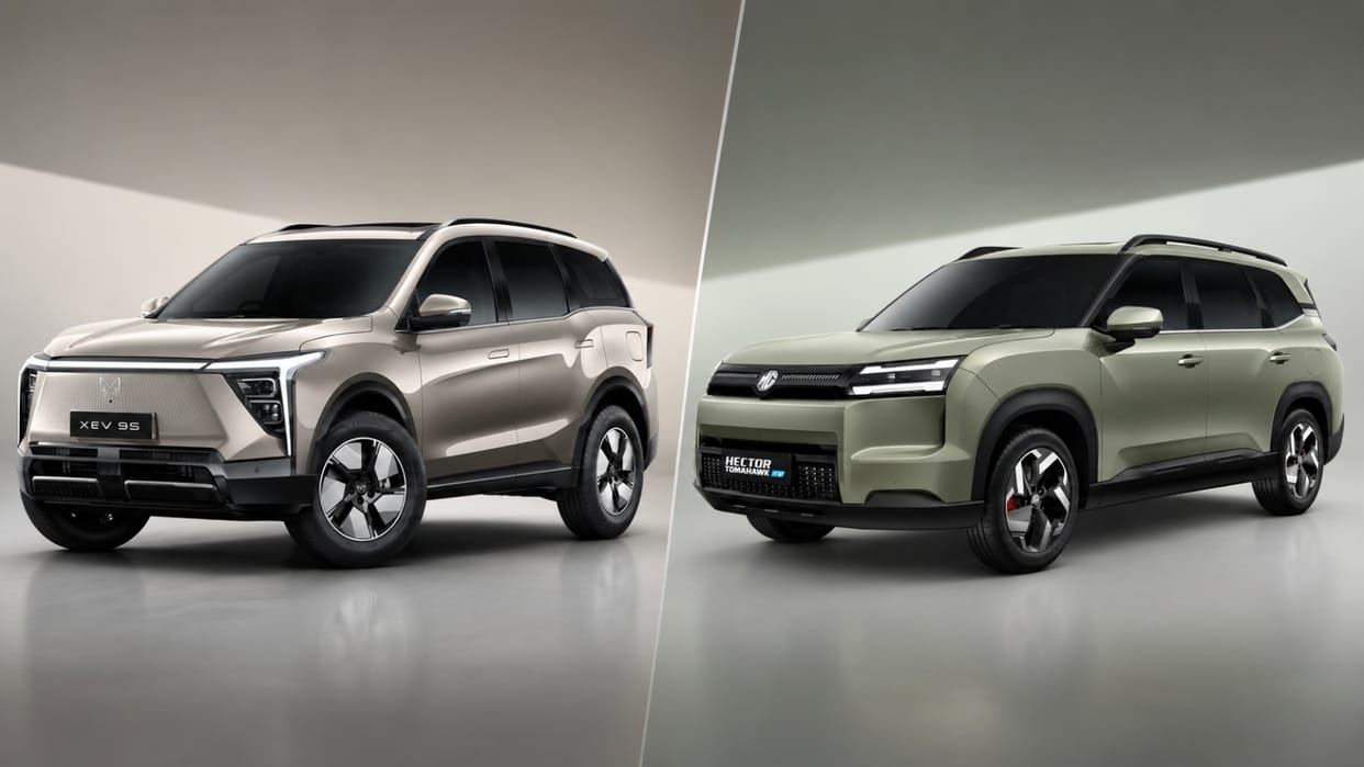 MG Hector Tomahawk EV vs Mahindra XEV 9S: Which 7-Seater EV Lower EMI?