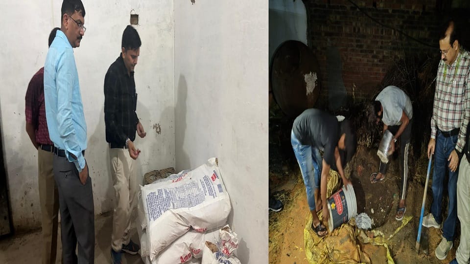 पनीर विनिर्माणशाला पर छापा, नष्ट करती टीम