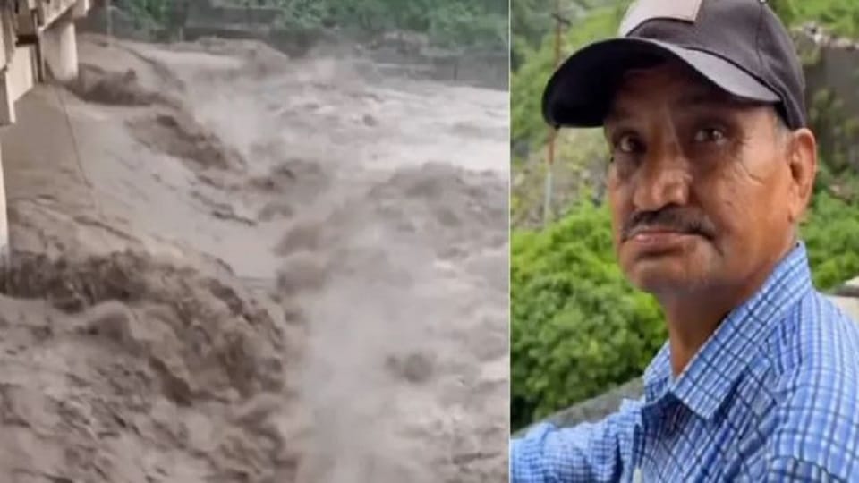 उफनती गौला में बुजुर्ग ने लगाई छलांग