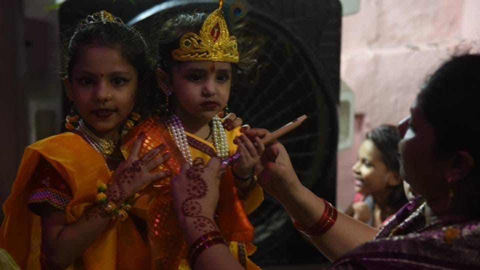 Janmashtami celebrations in Lucknow Homes temples and police stations decorated to welcome Lord Krishna